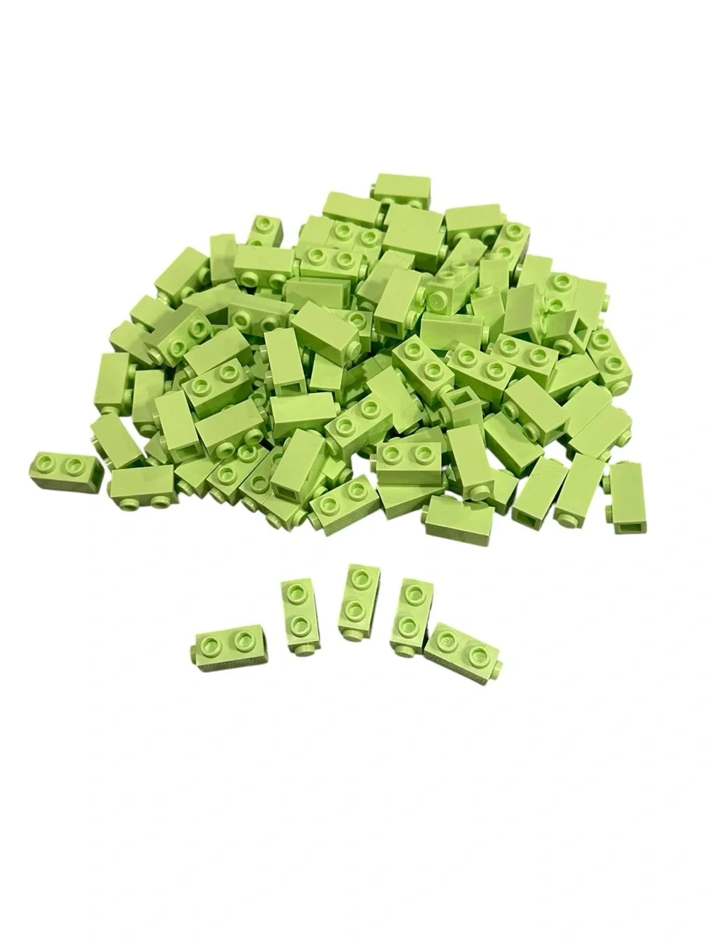 Lego part 32952 Light Lime yellowish green 1x2 Brick w/Side Studs (103 Pieces)